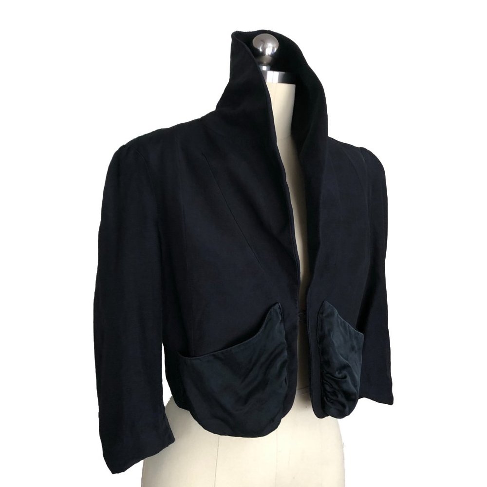 Cropped Blazer Silk & Linen, Brand YA-YA, Medium